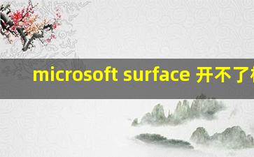 microsoft surface 开不了机